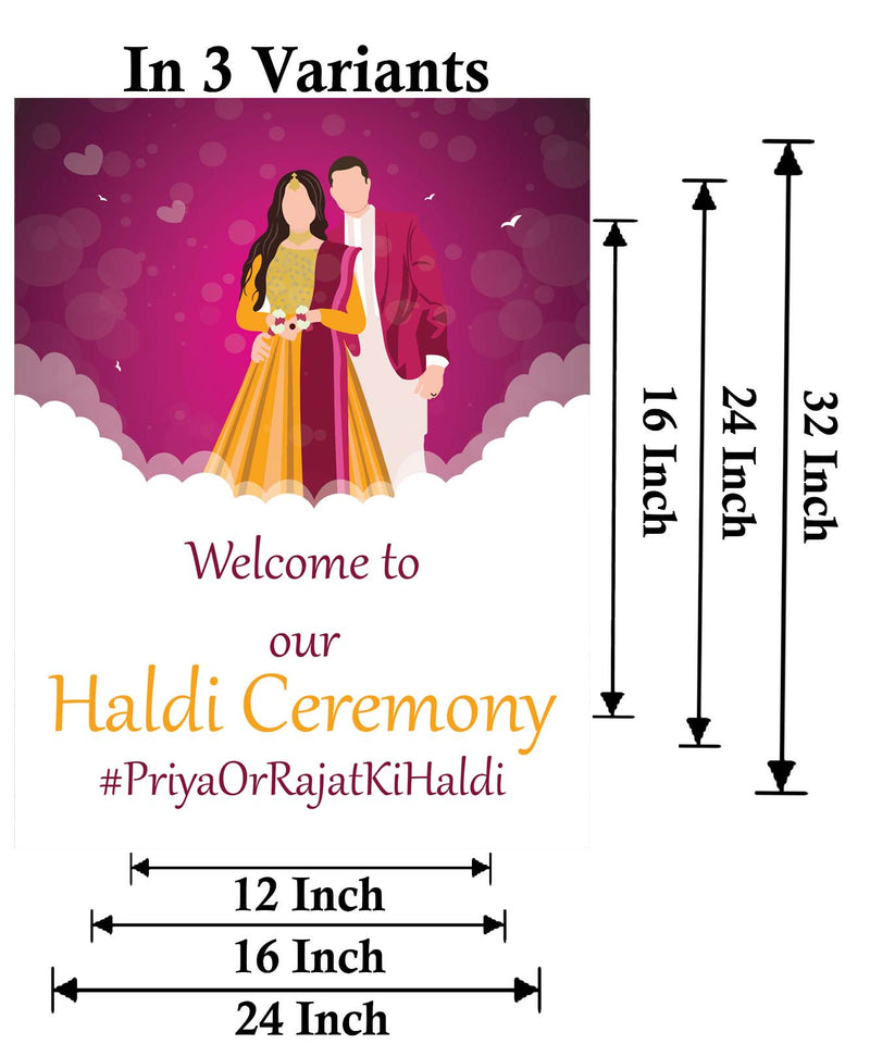 Haldi Ceremony Welcome Board for Decoration