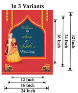 Indian Wedding Ceremony Welcome Board Sign for Decoration