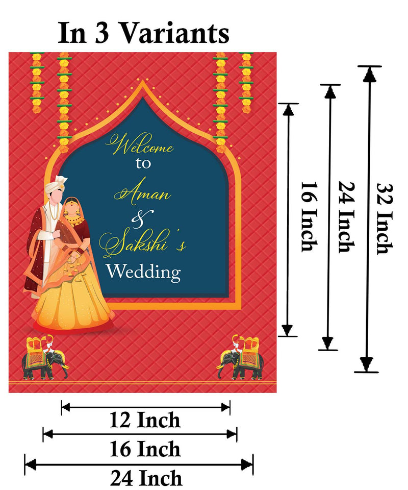 Indian Wedding Ceremony Welcome Board Sign for Decoration