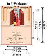 Indian Wedding Ceremony Welcome Board Sign for Decoration