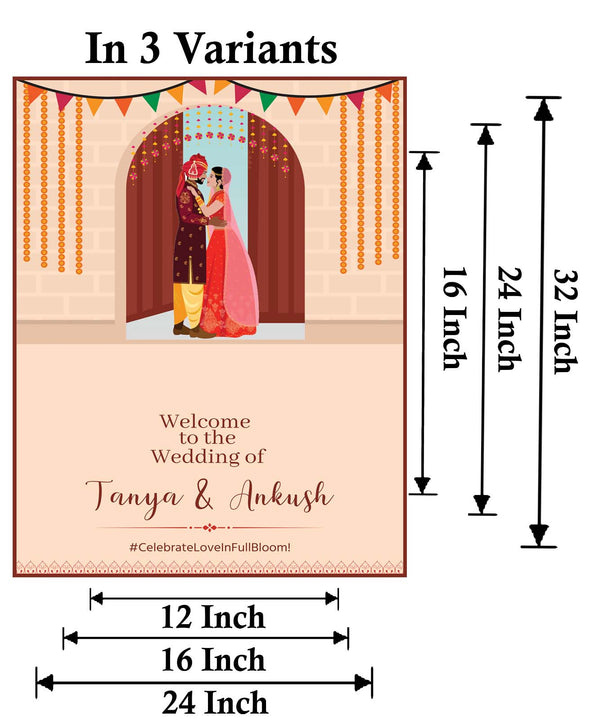 Indian Wedding Ceremony Welcome Board Sign for Decoration