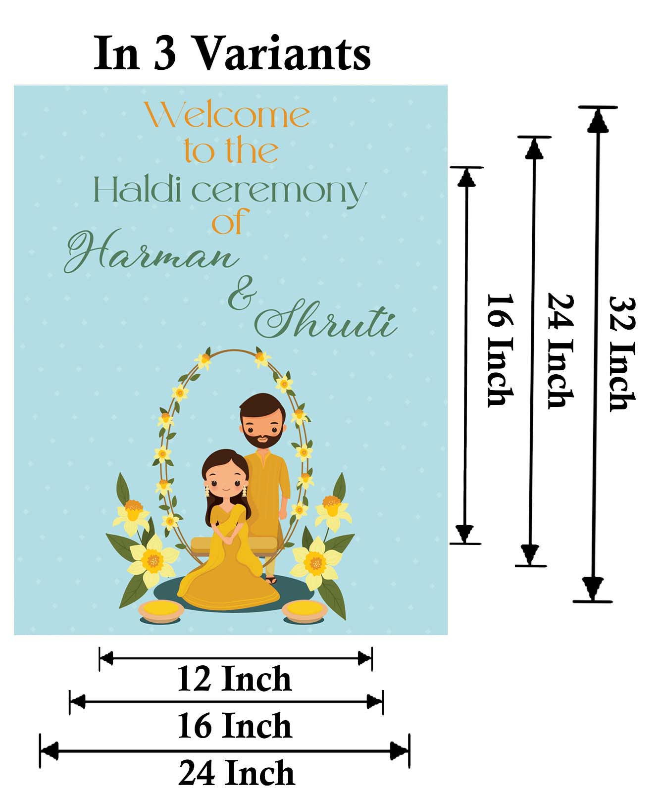 Haldi Ceremony Welcome Board for Decoration