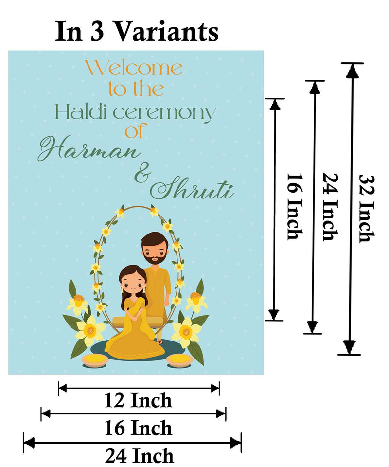 Haldi Ceremony Welcome Board for Decoration