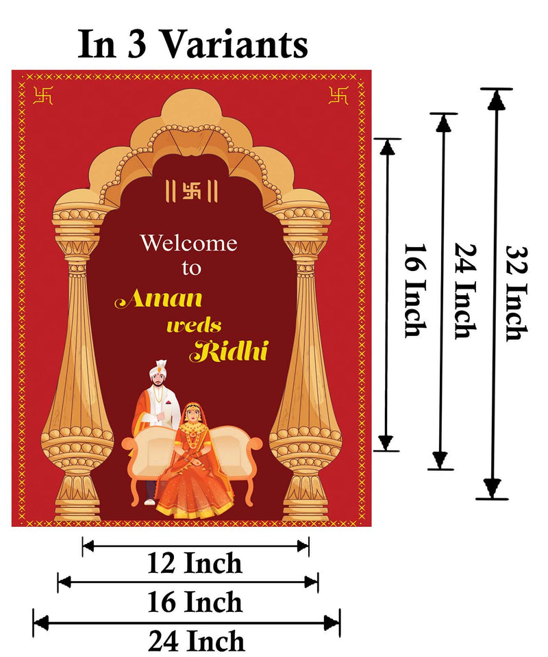 Indian Wedding Ceremony Welcome Board for Decoration