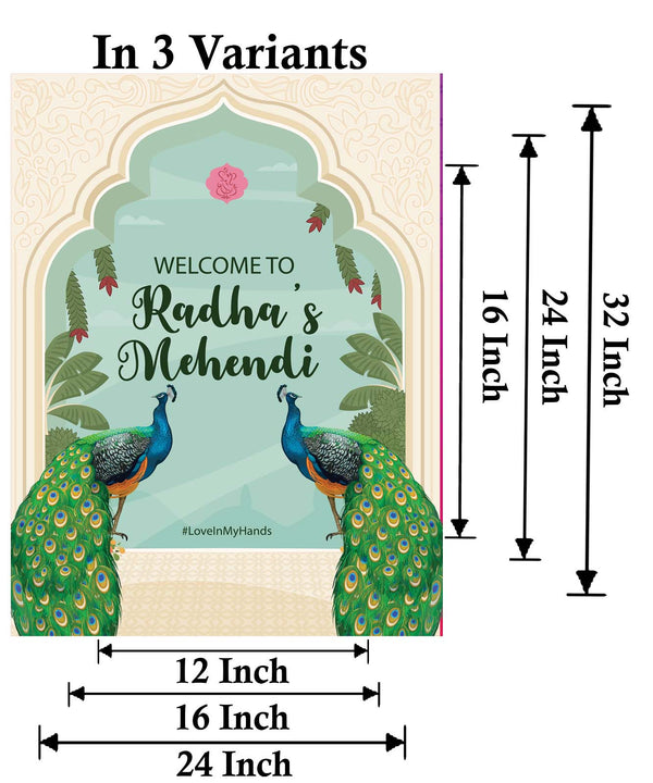 Mehndi Ceremony Signage or Welcome Board for Decoration