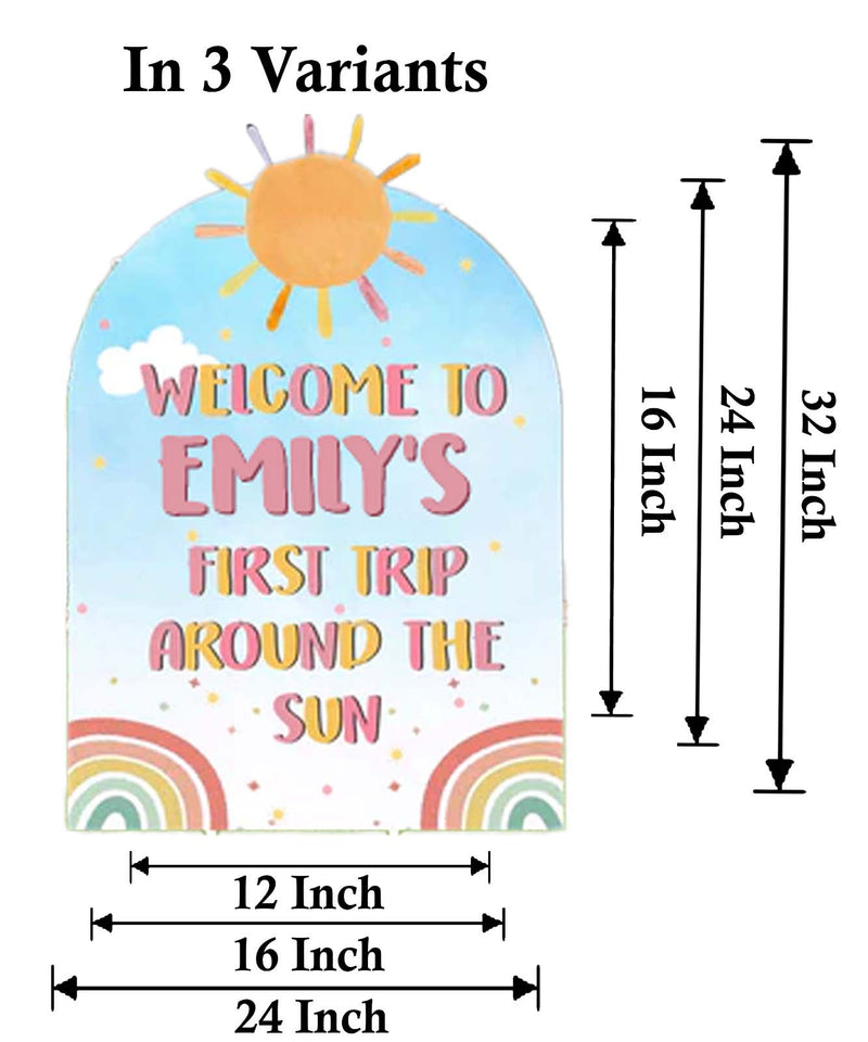 First Trip Around The Sun Theme Birthday Party Yard Sign/Welcome Board.