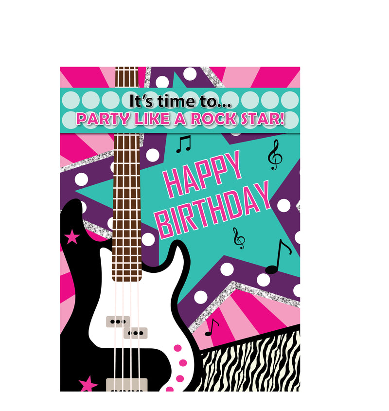 Rockstar Theme Birthday Party Yard Sign/Welcome Board