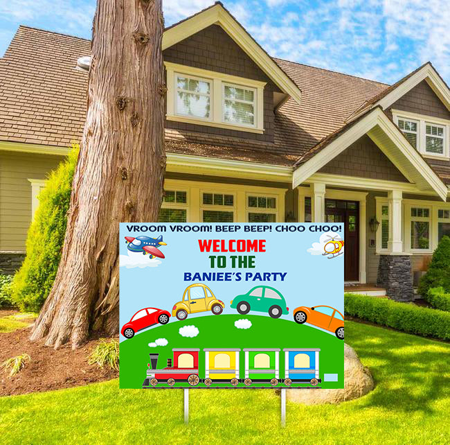 Transport Theme Birthday Party Yard Sign/Welcome Board