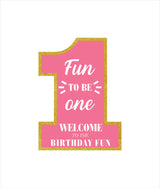 One Is Fun Theme Birthday Party Yard Sign/Welcome Board.