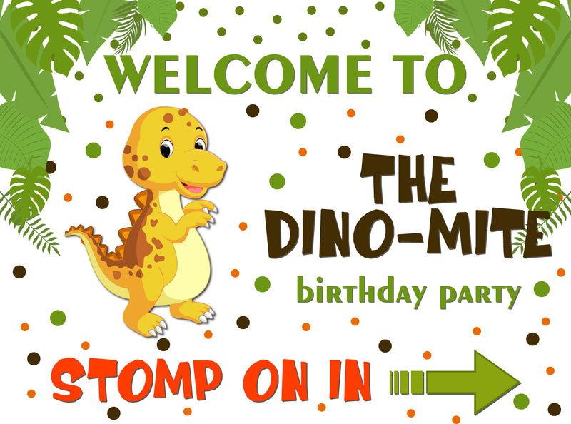 Dinosaur Theme Birthday Party Yard Sign/Welcome Board