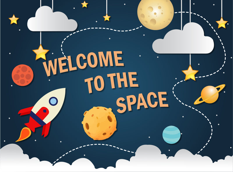 Space Theme Birthday Party Yard Sign/Welcome Board