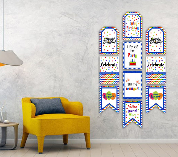 Joyful Party Theme Birthday Paper Door Banner or for Wall Decoration.