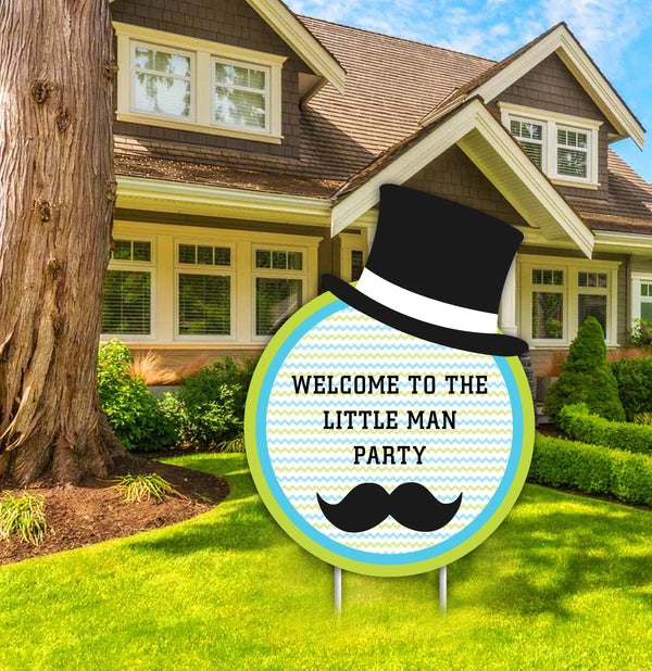 Little Man Theme Birthday Party Yard Sign/Welcome Board.