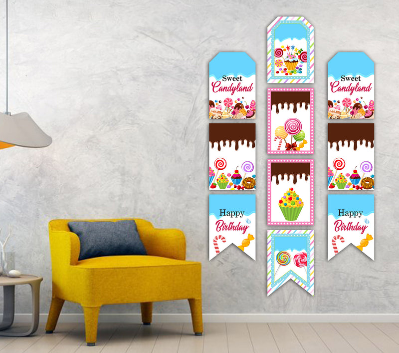 Candyland Theme Birthday Paper Door Banner/ Wall Decoration.