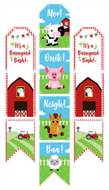 Farm Animal Theme Birthday Paper Door Banner or for Wall Decoration.