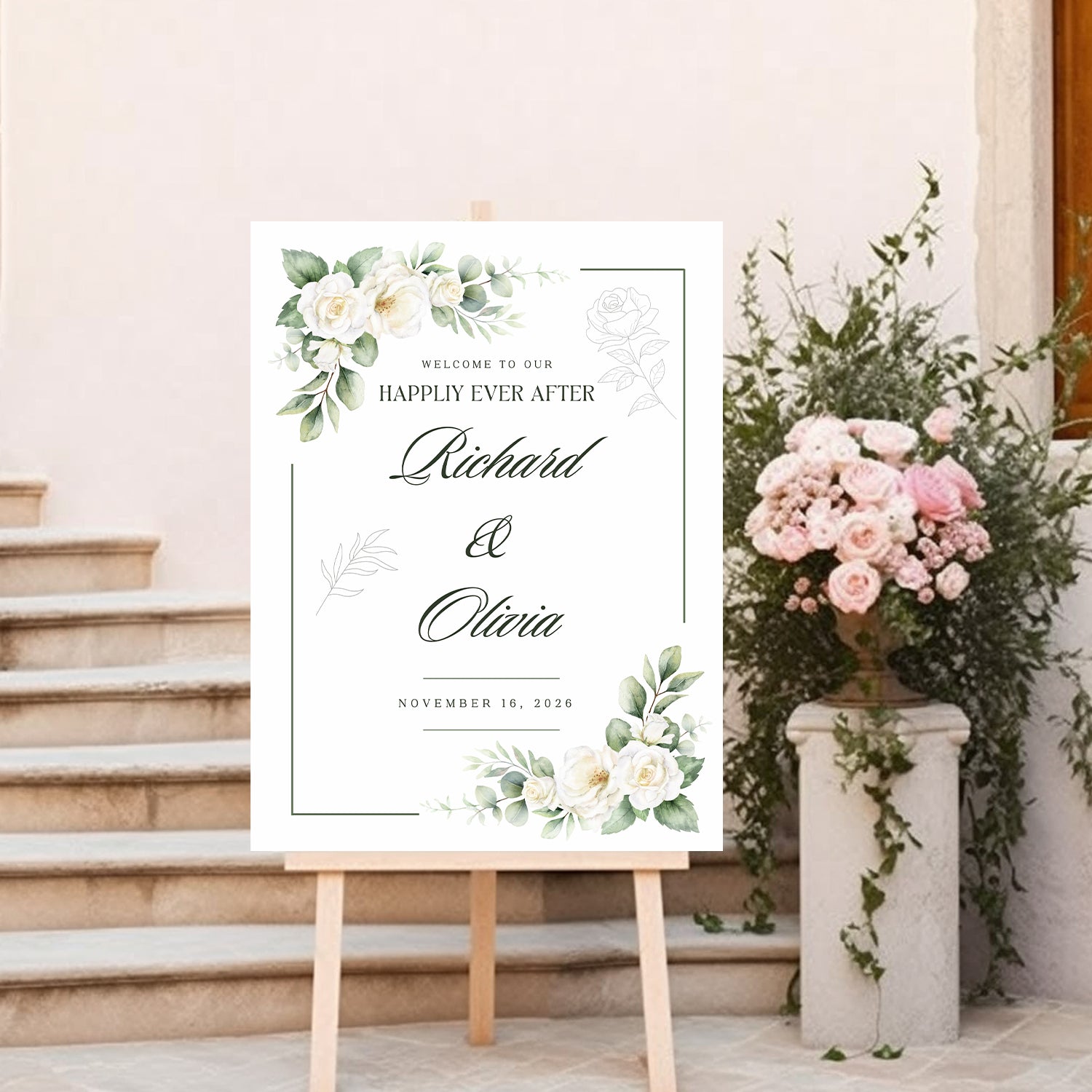 Wedding Welcome Sign Board for Decoration