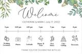 Greenery Theme Wedding Day Timeline Board