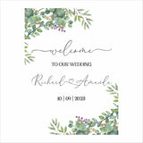 Greenery Theme Wedding Welcome Sign Board for Decoration