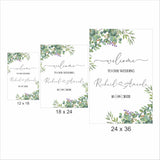 Greenery Theme Wedding Welcome Sign Board for Decoration