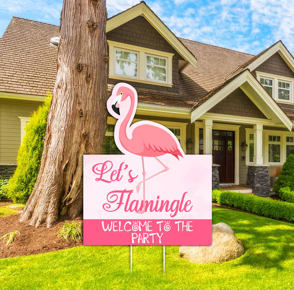 Flamingo Theme Birthday Party Yard Sign/Welcome Board.