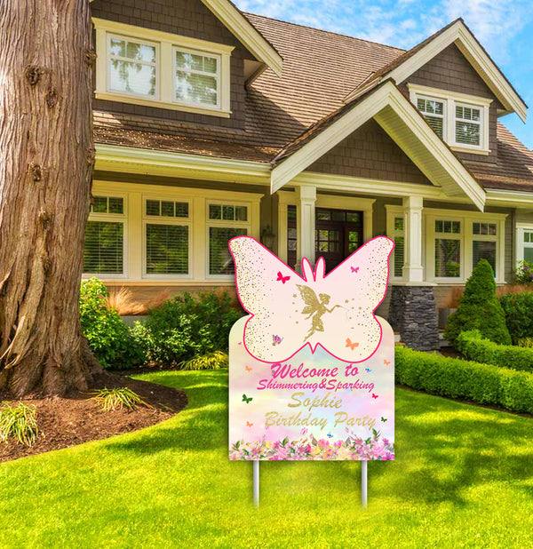 Butterfly Theme Birthday Party Yard Sign/Welcome Board.