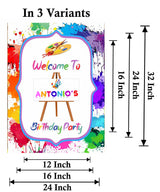 Art and Paint Theme Birthday Party Yard Sign/Welcome Board