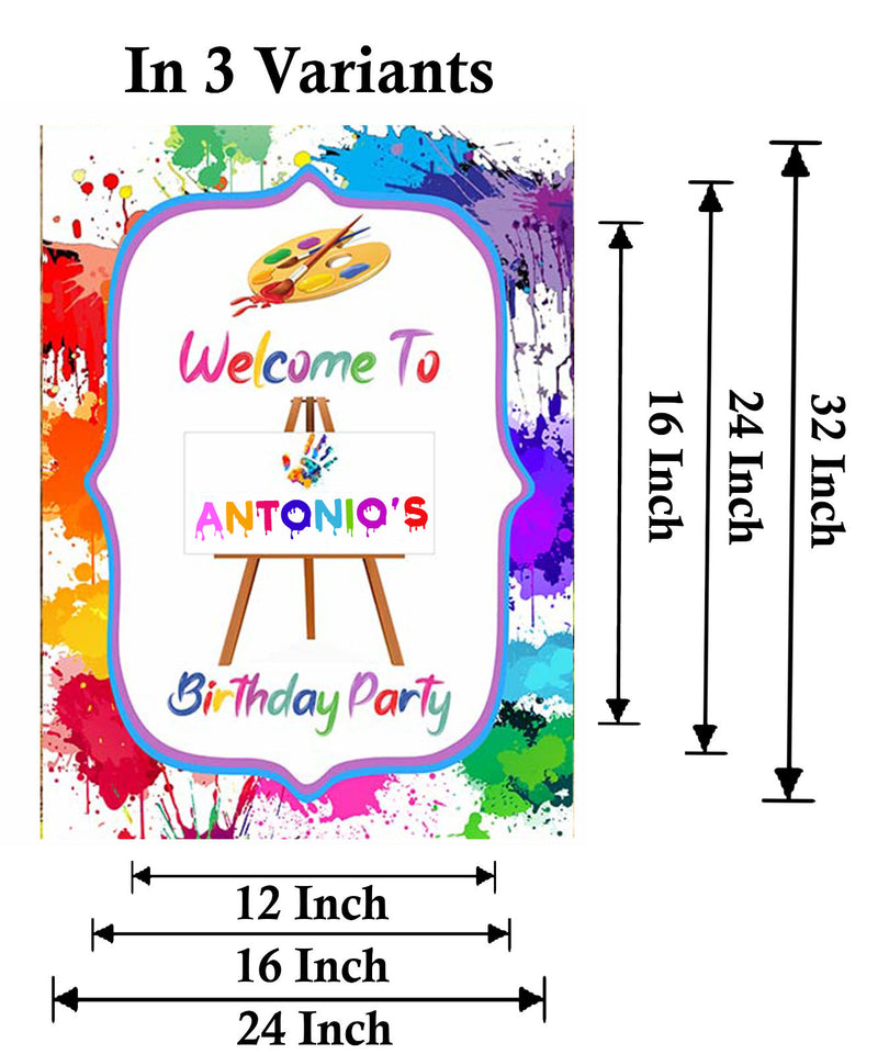 Art and Paint Theme Birthday Party Yard Sign/Welcome Board