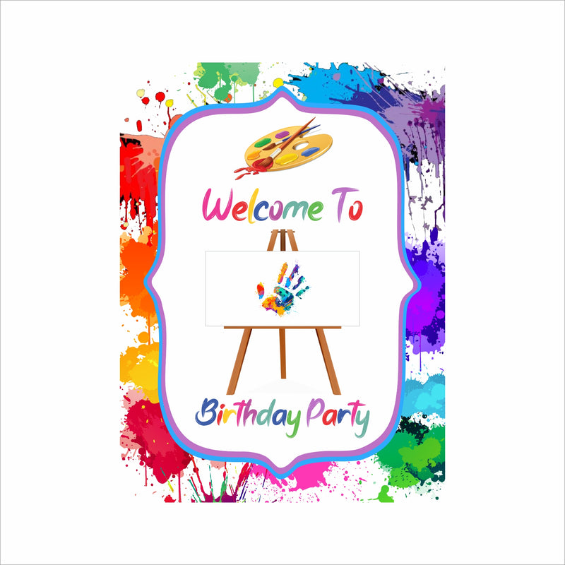 Art and Paint Theme Birthday Party Yard Sign/Welcome Board