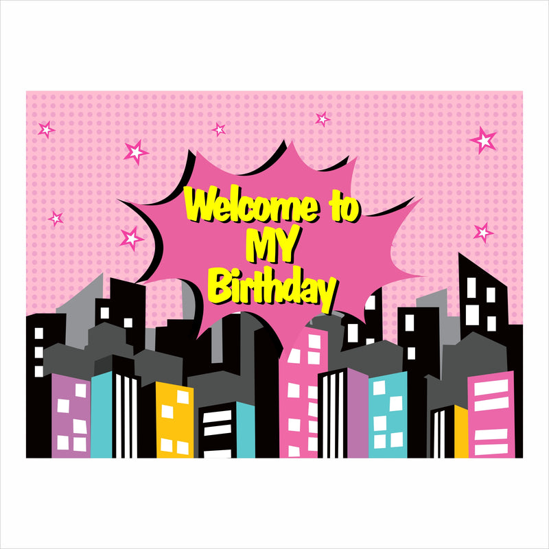 Super Girl Theme Birthday Party Yard Sign/Welcome Board.