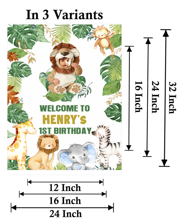 Jungle Safari Theme Birthday Party Yard Sign/Welcome Board.