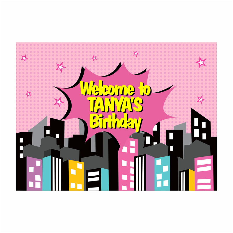 Super Girl Theme Birthday Party Yard Sign/Welcome Board.