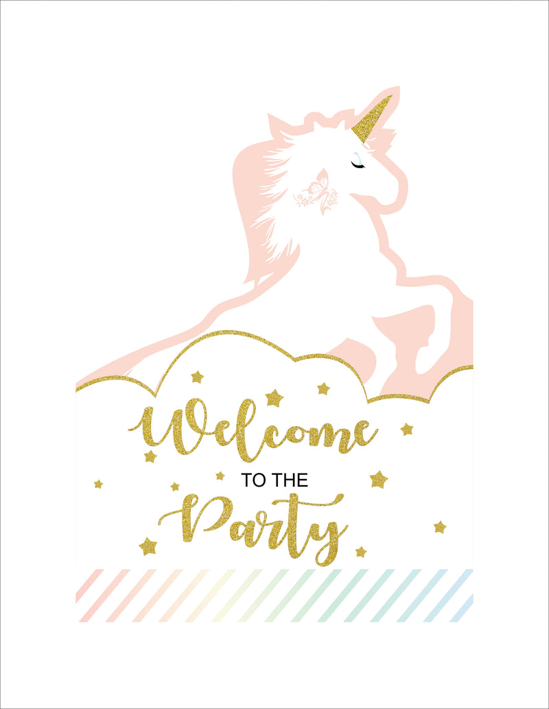 Unicorn Theme Birthday Party Yard Sign/Welcome Board.