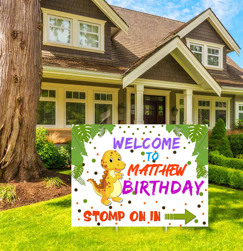 Dinosaur Theme Birthday Party Yard Sign/Welcome Board