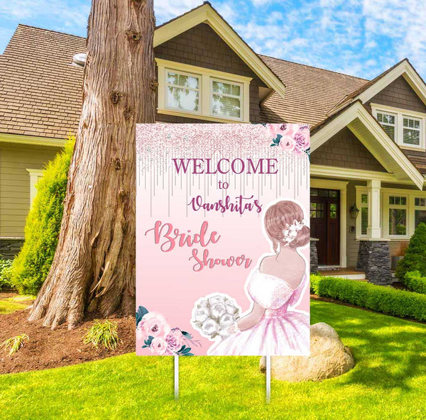 Bride To Be Theme Bridal Shower Party Yard Sign/Welcome Board.