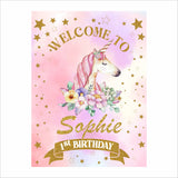 Unicorn Theme Birthday Party Yard Sign/Welcome Board.