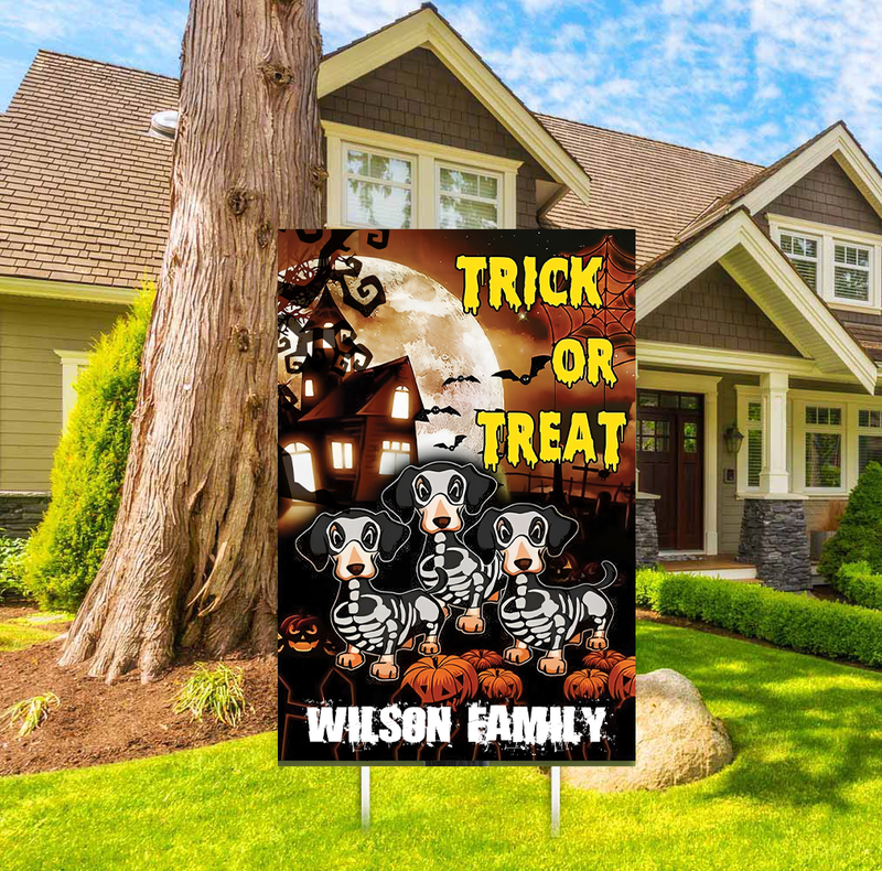 Personalize Halloween Party Family Name Yard Sign for Decoration