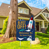 Space Theme Birthday Party Yard Sign/Welcome Board