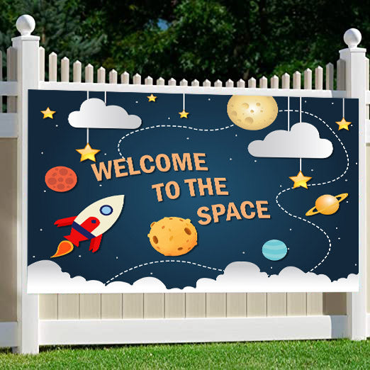 Space Theme Birthday Party Yard Sign/Welcome Board
