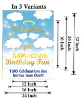 Twin Boys Party Theme Birthday Party Yard Sign/Welcome Board