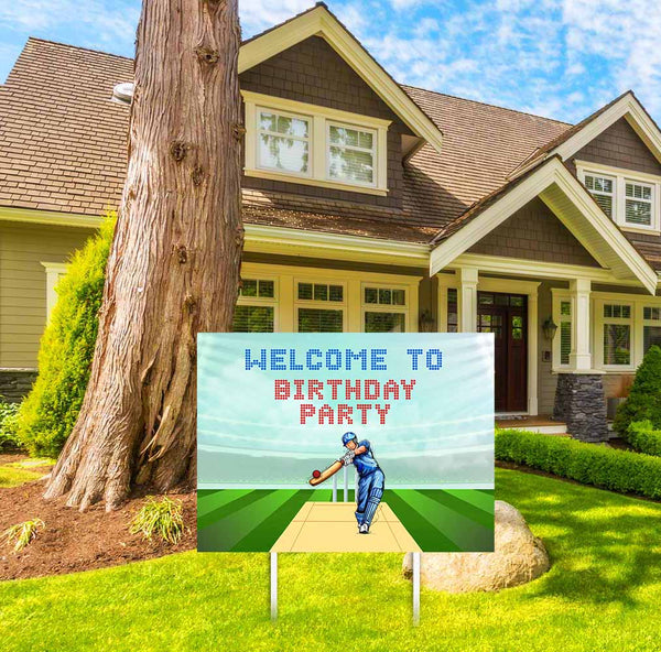 Cricket Theme Birthday Party Yard Sign/Welcome Board