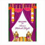 Mehndi Ceremony Signage or Welcome Board for Decoration