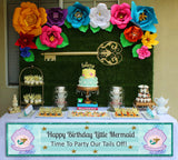 Mermaid Birthday Party Long Banner for Decoration