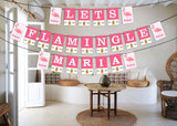 Flamingo Theme Birthday Party Banner for Decoration