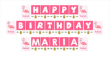 Flamingo Theme Birthday Party Banner for Decoration