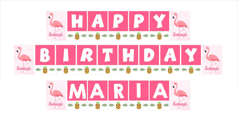 Flamingo Theme Birthday Party Banner for Decoration