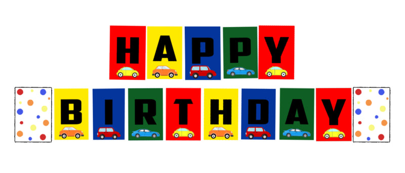 Transport Theme Birthday Party Banner for Decoration