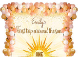 First Trip Around The Sun  Birthday Party Decoration Kit With Personalized Backdrop.