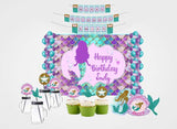 Mermaid Theme Birthday Complete Personalize Party Kit