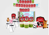 Farm Animal Birthday Complete Personalize Party Kit