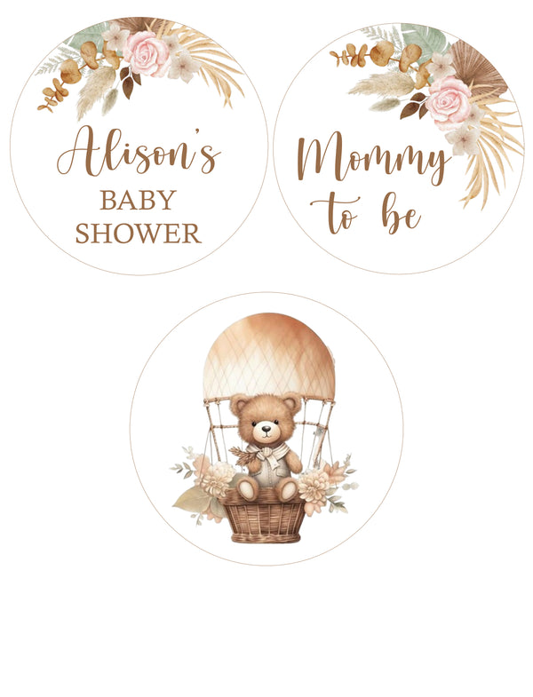 Boho Theme Baby Shower Party Cupcake Toppers for Decoration